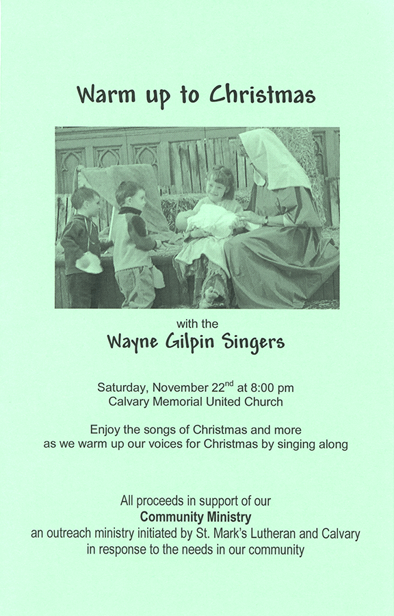 The Wayne Gilpin SINGERS Warm Up to Christmas